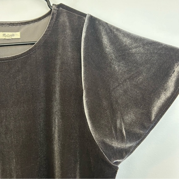 Madewell Velvet Grey Short Sleeve Butterfly Blouse Size Small - Picture 4 of 12